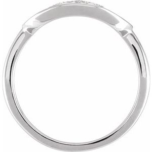 14K White Gold 1/10 CTW Natural Diamond Initial A Signet Ring