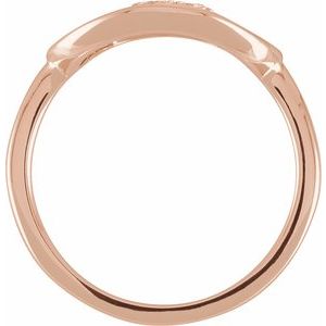 14K Rose Gold 1/10 CTW Natural Diamond Initial K Signet Ring