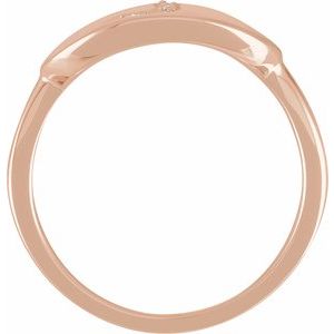 14K Rose Gold .05 CTW Natural Diamond Initial J Signet Ring