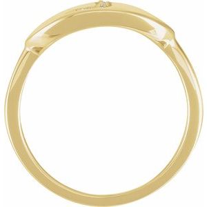 14K Yellow Gold .05 CTW Natural Diamond Initial J Signet Ring