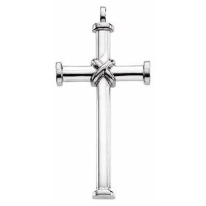 14K White Gold 51x26.25 mm Cross Pendant
