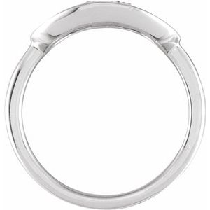 14K White Gold 1/10 CTW Natural Diamond Initial R Signet Ring