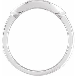 14K White Gold 1/10 CTW Natural Diamond Initial H Signet Ring