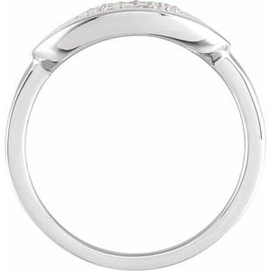 14K White Gold 1/10 CTW Natural Diamond Initial O Signet Ring