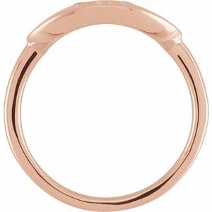 14K Rose Gold 1/10 CTW Natural Diamond Initial U Signet Ring