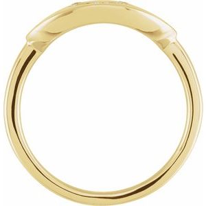 14K Yellow Gold 1/10 CTW Natural Diamond Initial U Signet Ring