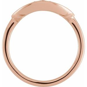 14K Rose Gold .06 CTW Natural Diamond Initial T Signet Ring