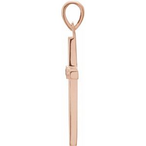 14K Rose Gold Natural Amethyst Cross Pendant