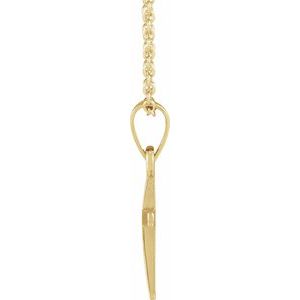 14K Yellow Gold Cross 18" Necklace