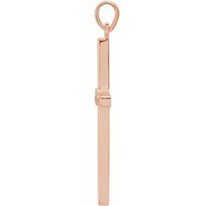14K Rose Gold Natural Citrine Cross Pendant