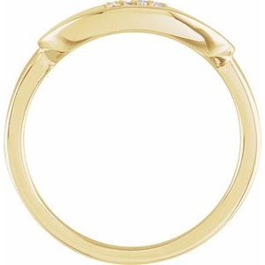 14K Yellow Gold .08 CTW Natural Diamond Initial F Signet Ring