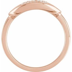 14K Rose Gold 1/10 CTW Natural Diamond Initial O Signet Ring