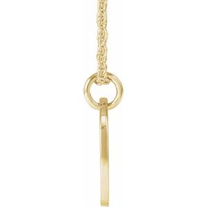 14K Yellow Gold Script Initial A 16-18" Necklace