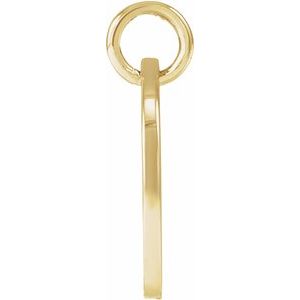 14K Yellow Gold Script Initial M Pendant