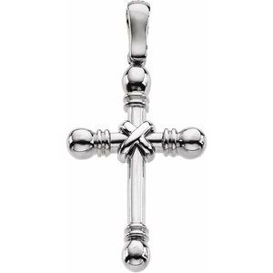 14K White Gold 41.5x22.25 mm Cross Pendant