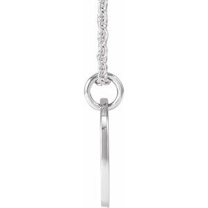 Platinum Script Initial C 16-18" Necklace