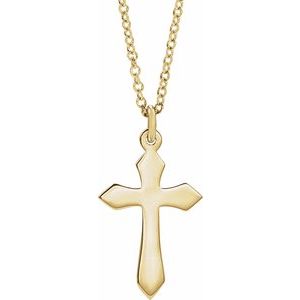 18K Yellow Gold-Plated Sterling Silver Cross 18" Necklace