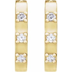 14K Yellow Gold .08 CTW Natural Diamond 11.5 mm Hoop Earrings
