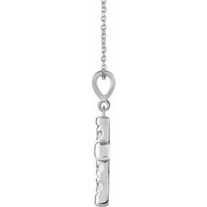 Platinum 1/4 CTW Natural Diamond French-Set Cross 16-18" Necklace