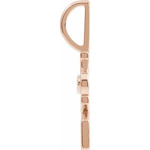 14K Rose Gold .03 CT Natural Diamond Love Charm/Pendant