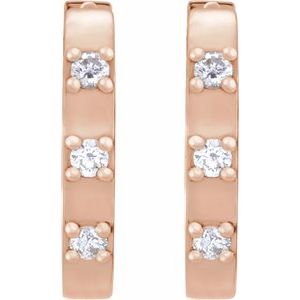 14K Rose Gold .08 CTW Natural Diamond 11.5 mm Hoop Earrings