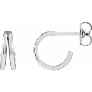 14K White Gold 13 mm Hoop Earring