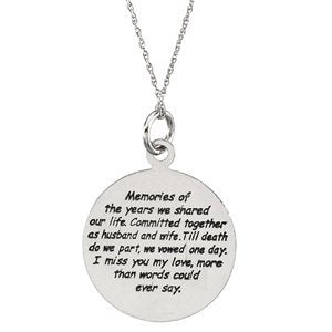 Sterling Silver Loss of a Spouse 18" Necklace