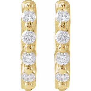 Platinum 1/10 CTW Natural Diamond 10.74 mm Hinged Hoop Earrings