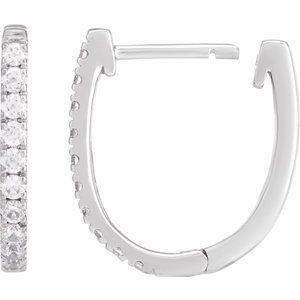 14K White Gold 1/3 CTW Lab-Grown Diamond Hoop Earrings