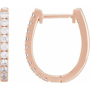 14K Rose Gold 1/2 CTW Lab-Grown Diamond Hoop Earrings