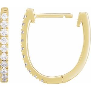 14K Yellow Gold 1/3 CTW Lab-Grown Diamond Hoop Earrings