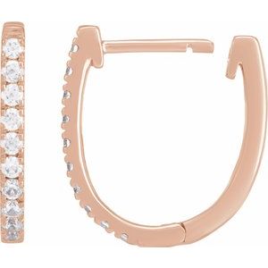14K Rose Gold 1/3 CTW Lab-Grown Diamond Hoop Earrings