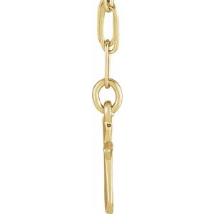 14K Yellow Gold Cross Link 18" Necklace