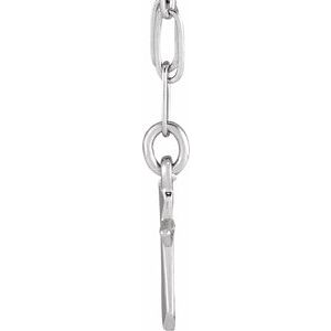 14K White Gold Cross Link 18" Necklace