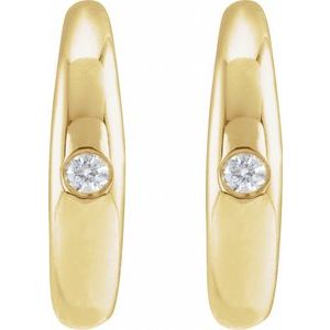 14K Yellow Gold .03 CTW Natural Diamond 12 mm Hoop Earrings