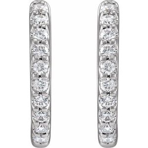 14K White Gold 1/3 CTW Lab-Grown Diamond 12.6 mm Hoop Earrings