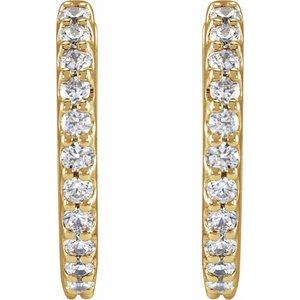 14K Yellow Gold 1/2 CTW Lab-Grown Diamond 13.64 mm Hoop Earrings