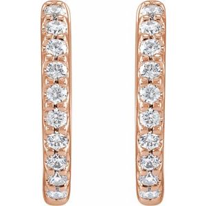 14K Rose Gold 1/3 CTW Lab-Grown Diamond 12.6 mm Hoop Earrings
