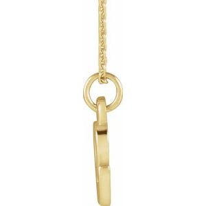 14K Yellow Gold Petite Initial E 16" Necklace
