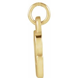 14K Yellow Gold Petite Initial E Pendant