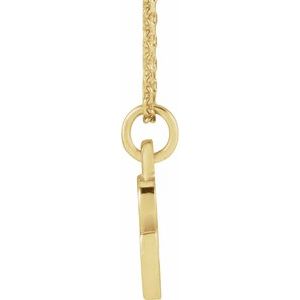 14K Yellow Gold Petite Initial C 16" Necklace