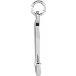 14K White Gold Petite Initial L Pendant