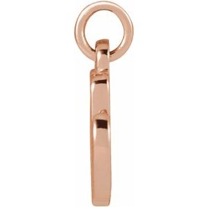14K Rose Gold Petite Initial M Pendant