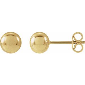 14K Yellow 6 mm Ball Earrings