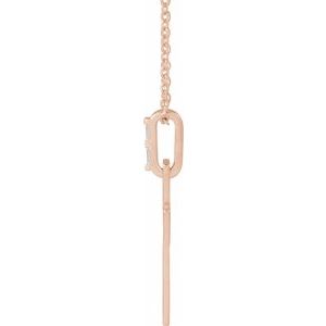 14K Rose Gold .03 CTW Natural Diamond Cross 16-18" Necklace Mounting