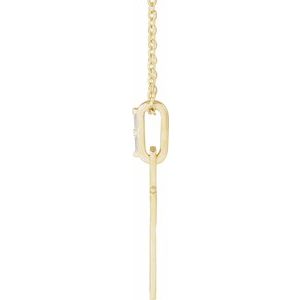 14K Yellow Gold .03 CTW Natural Diamond Cross 16-18" Necklace Mounting