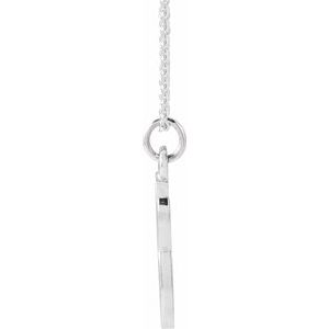 14K White Gold Petite Initial G 16" Necklace