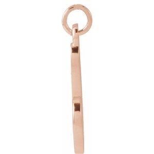 14K Rose Gold Petite Initial B Pendant