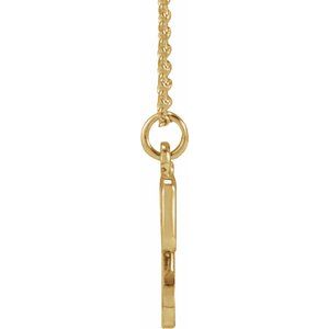 14K Yellow Gold Petite Initial Y 16" Necklace