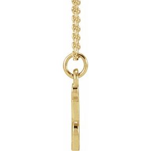 14K Yellow Gold Petite Initial I 16" Necklace